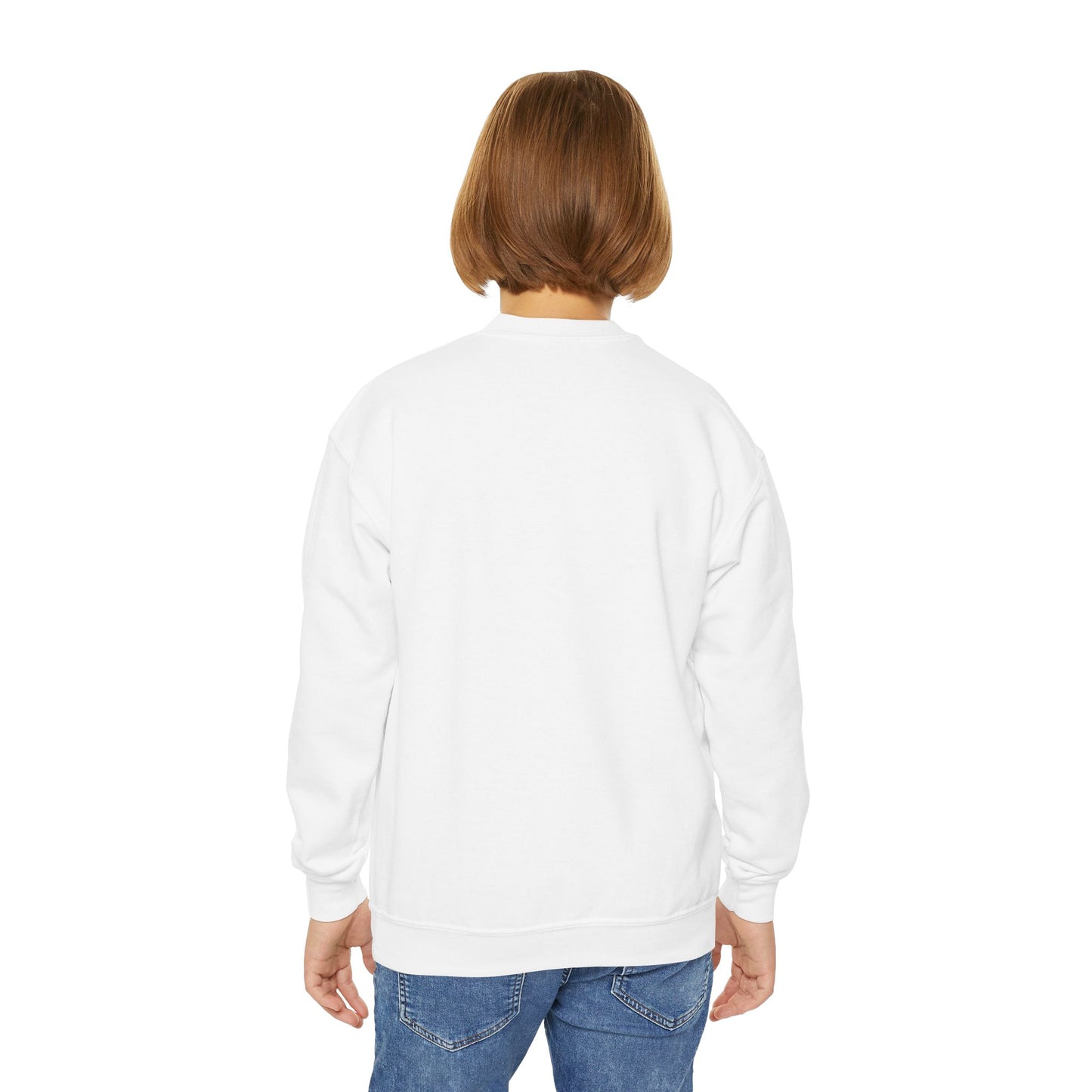 Youth Crewneck Sweatshirt - Pink Moodz Butterfly Design - Perfect for Casual Wear & Cozy Days