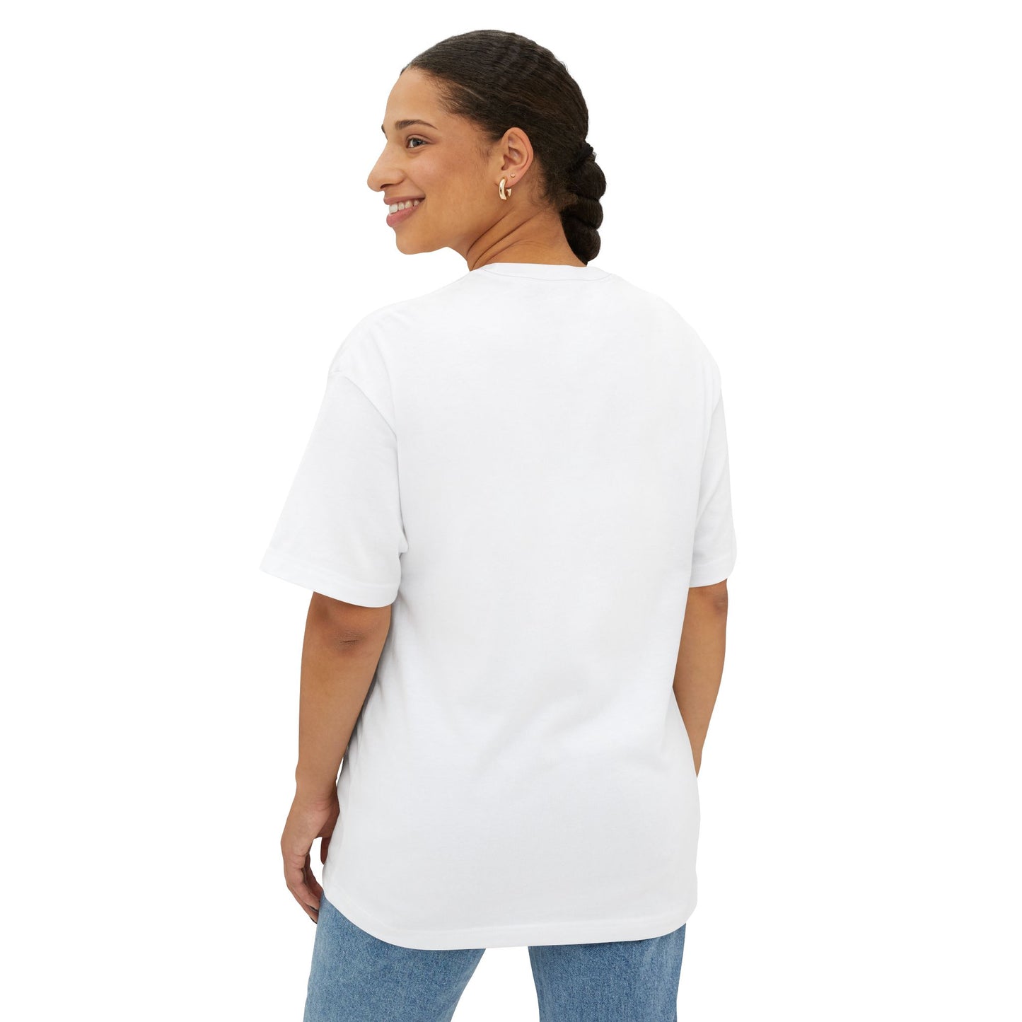 Retro Vibes Unisex Oversized Boxy Tee with Colorful Graphic Design