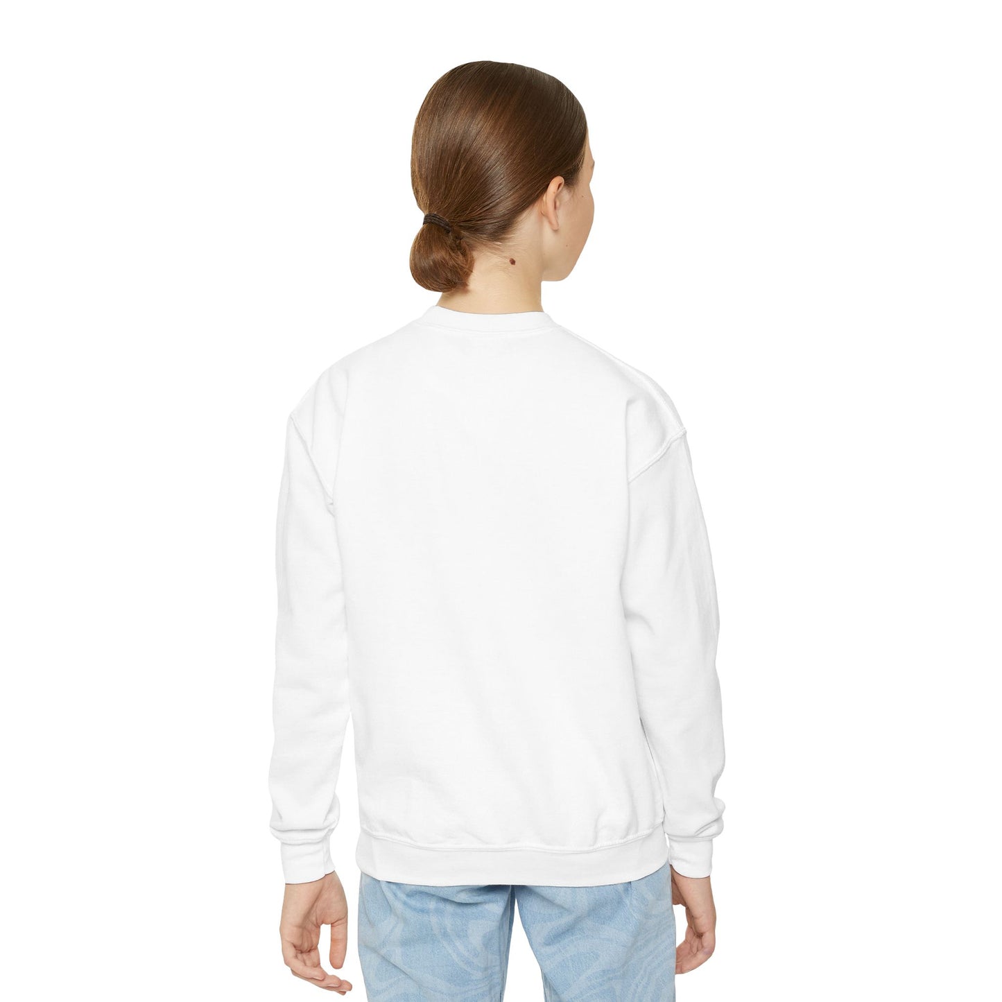 Youth Crewneck Sweatshirt - Pink Moodz Butterfly Design - Perfect for Casual Wear & Cozy Days