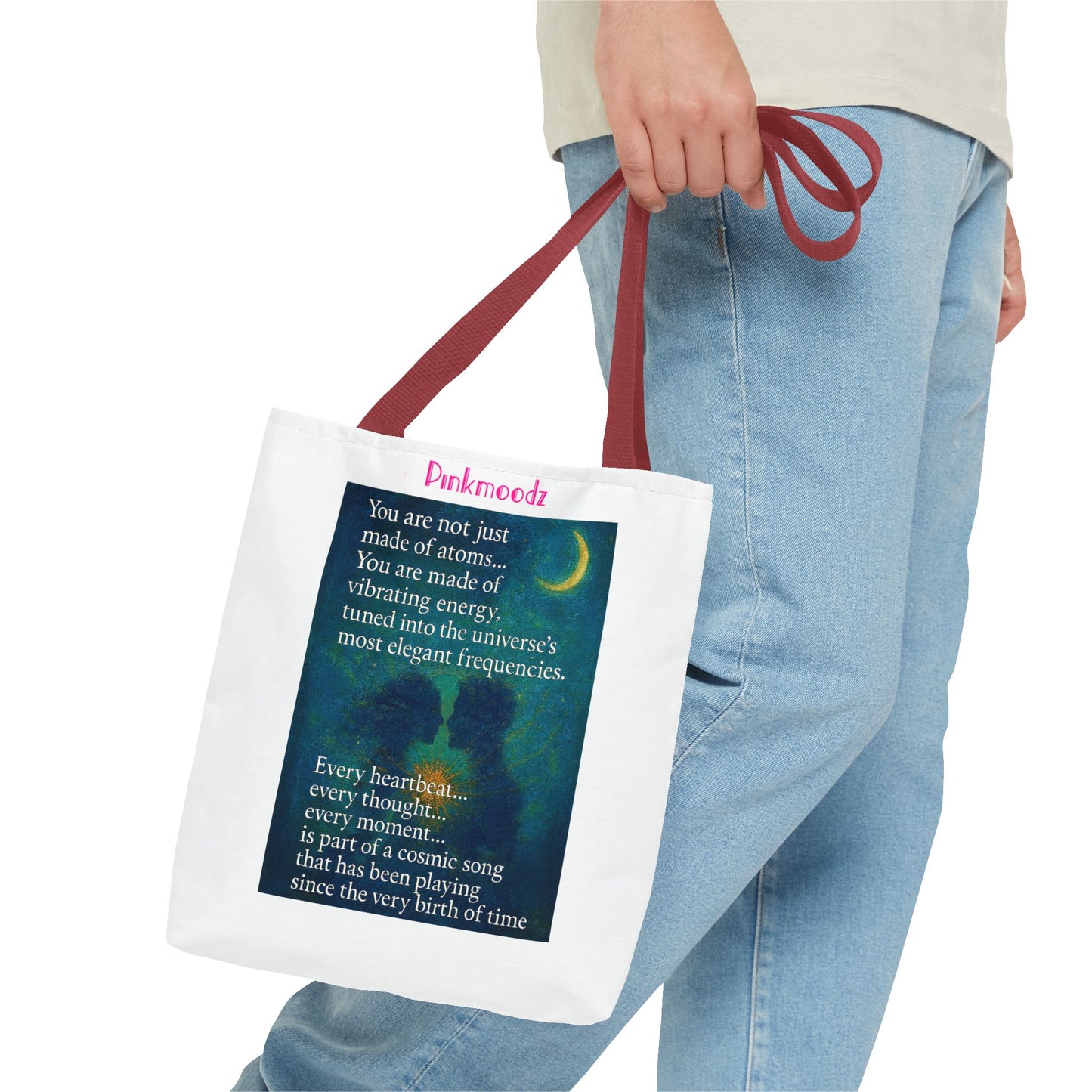 Cosmic Energy Tote Bag | Art Print Bag, Inspirational Gift, Eco-Friendly Reusable Tote, Affirmation Bag, Unique Shopping Tote