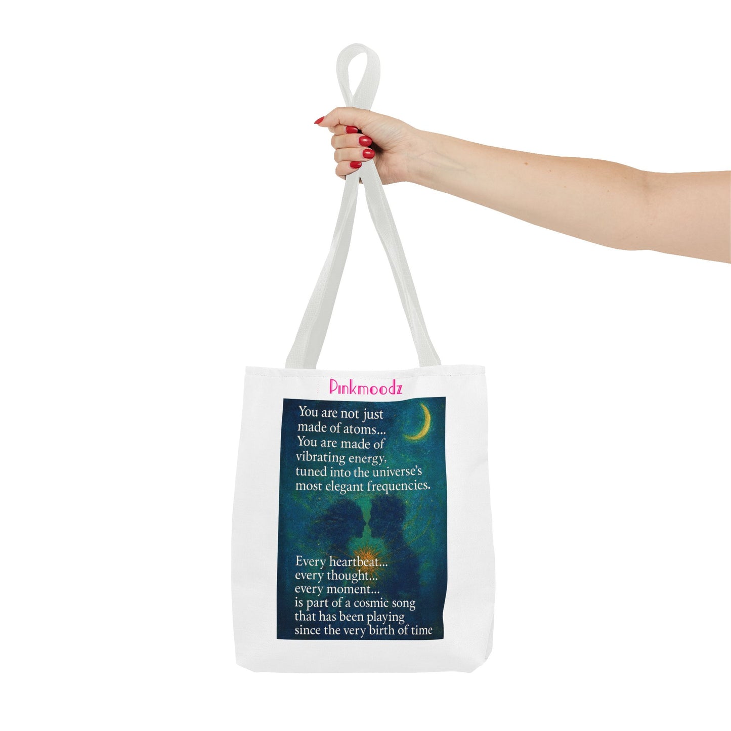 Cosmic Energy Tote Bag | Art Print Bag, Inspirational Gift, Eco-Friendly Reusable Tote, Affirmation Bag, Unique Shopping Tote