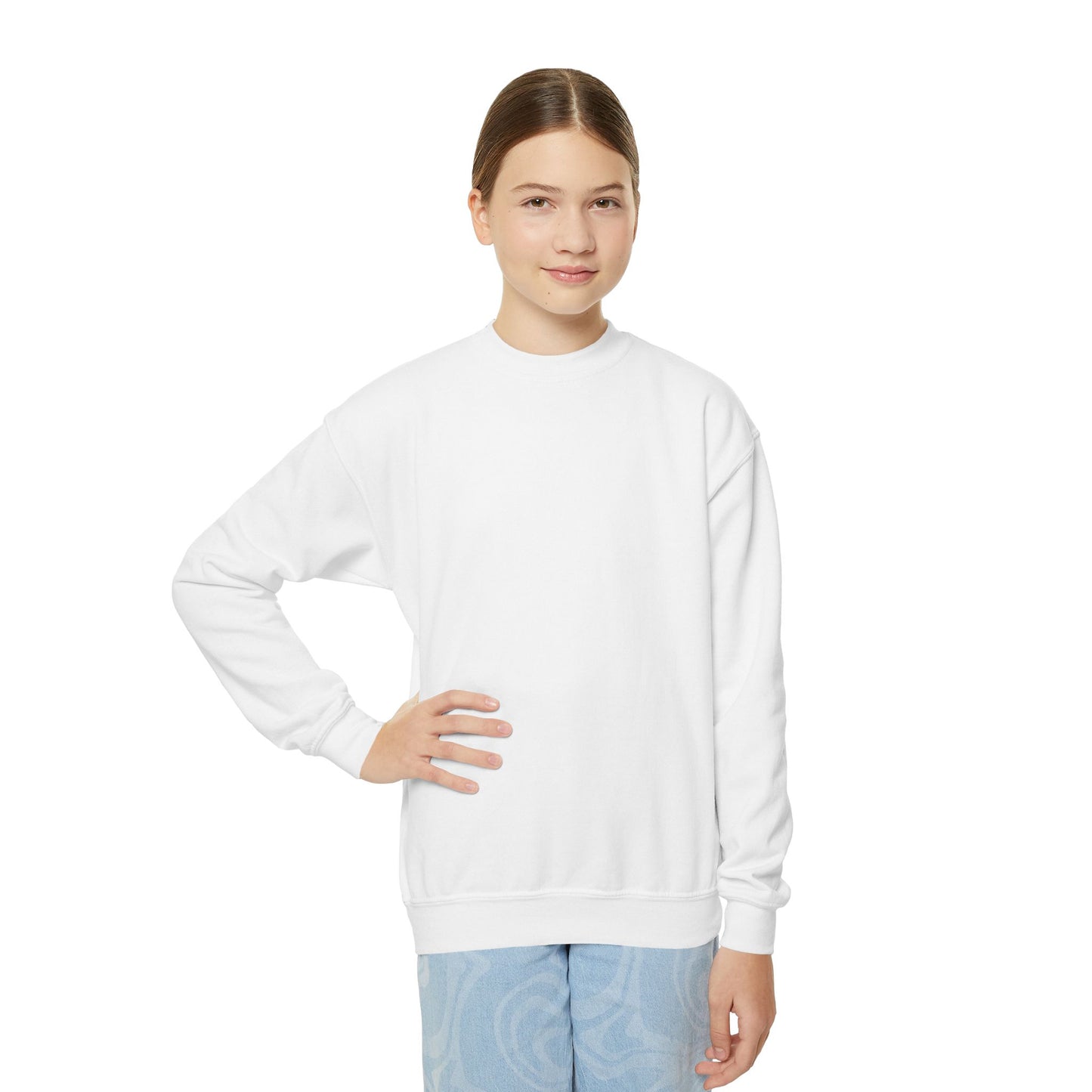 Youth Crewneck Sweatshirt - Pink Moodz Butterfly Design - Perfect for Casual Wear & Cozy Days