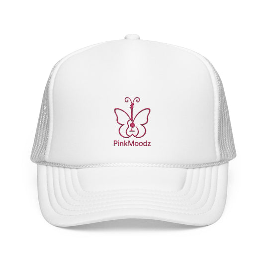 PinkMoodz Embroidered Butterfly Foam Trucker Hat - Stylish & Fun Accessory for Everyday and Outdoor Wear