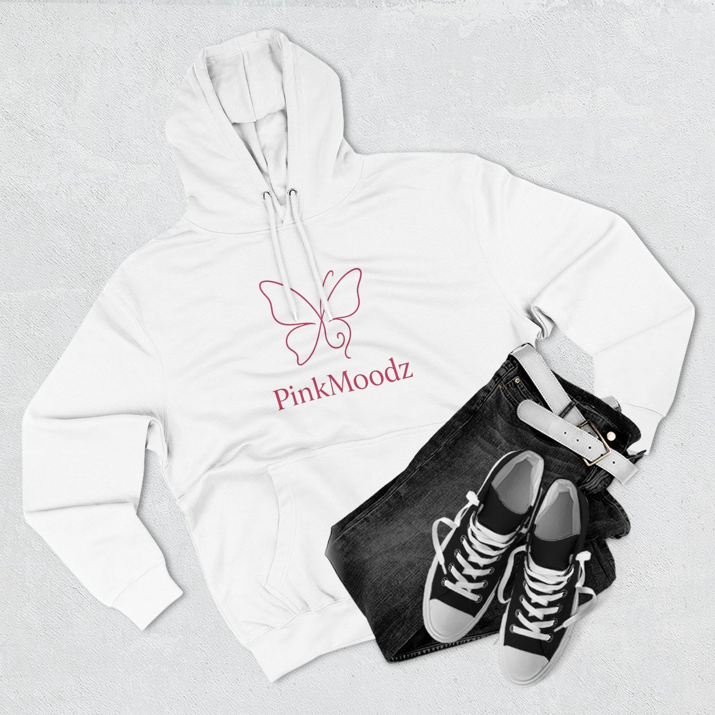 Butterfly Design Fleece Hoodie - PinkMoodz Cozy Wear