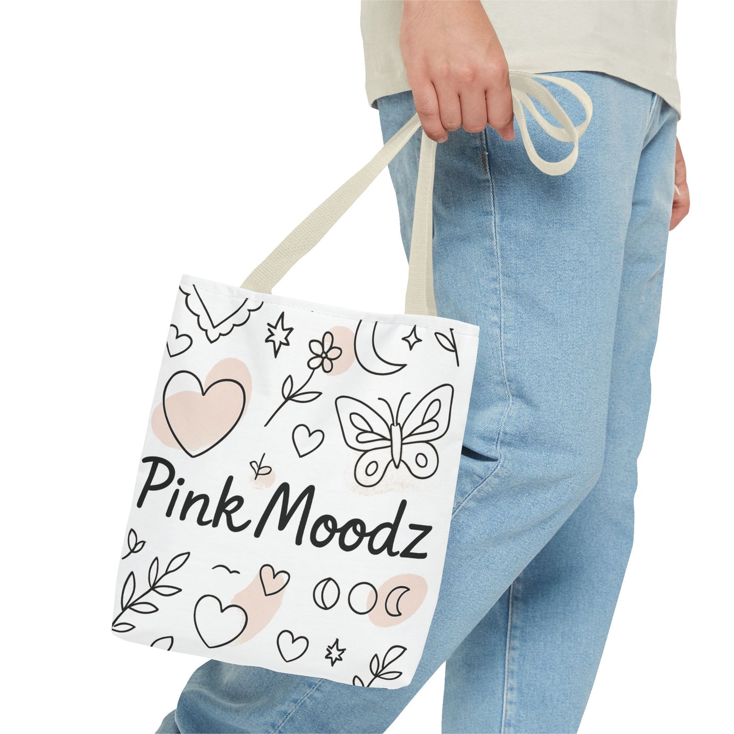Whimsical Pink Moodz Tote Bag - Versatile Everyday Carryall for Artsy Souls