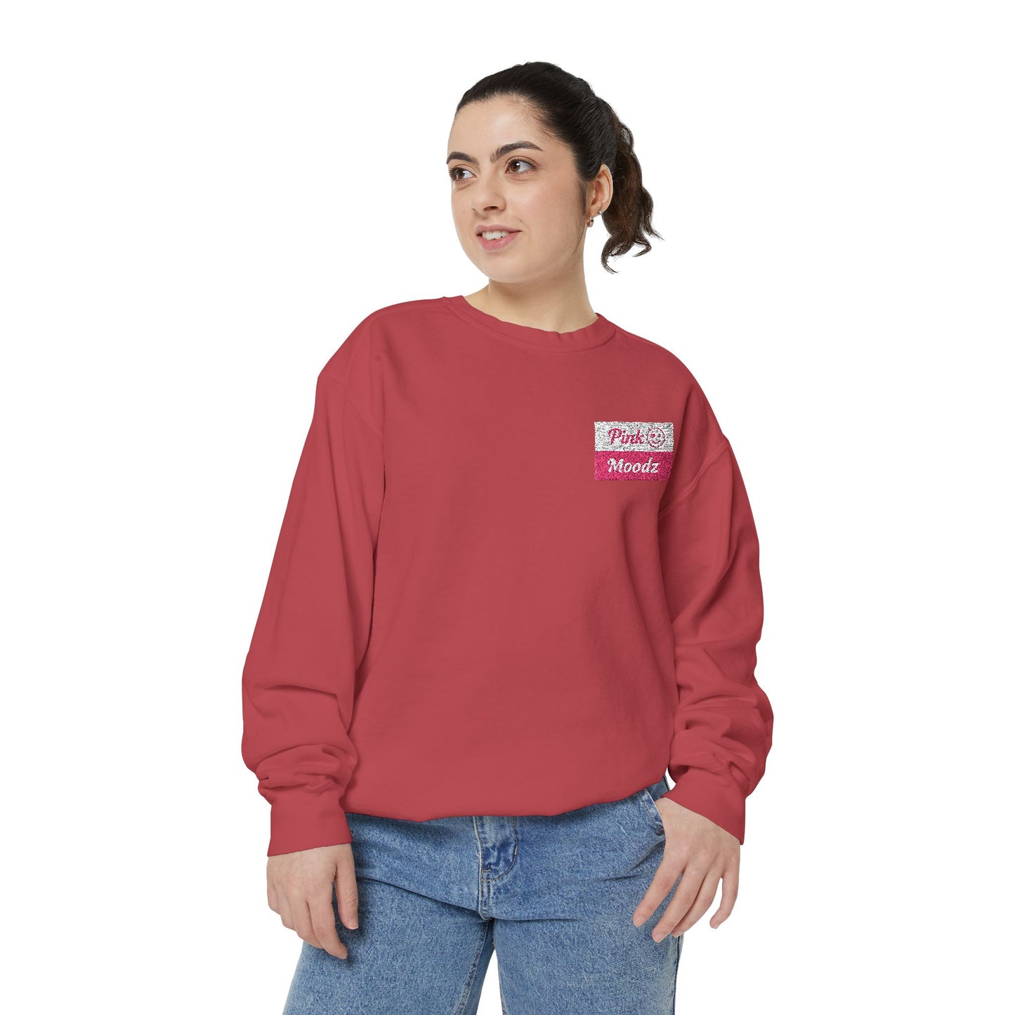 Pink Minimalist Garment-Dyed Unisex Sweatshirt