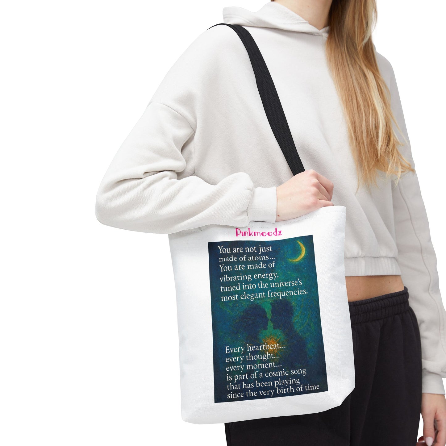 Cosmic Energy Tote Bag | Art Print Bag, Inspirational Gift, Eco-Friendly Reusable Tote, Affirmation Bag, Unique Shopping Tote