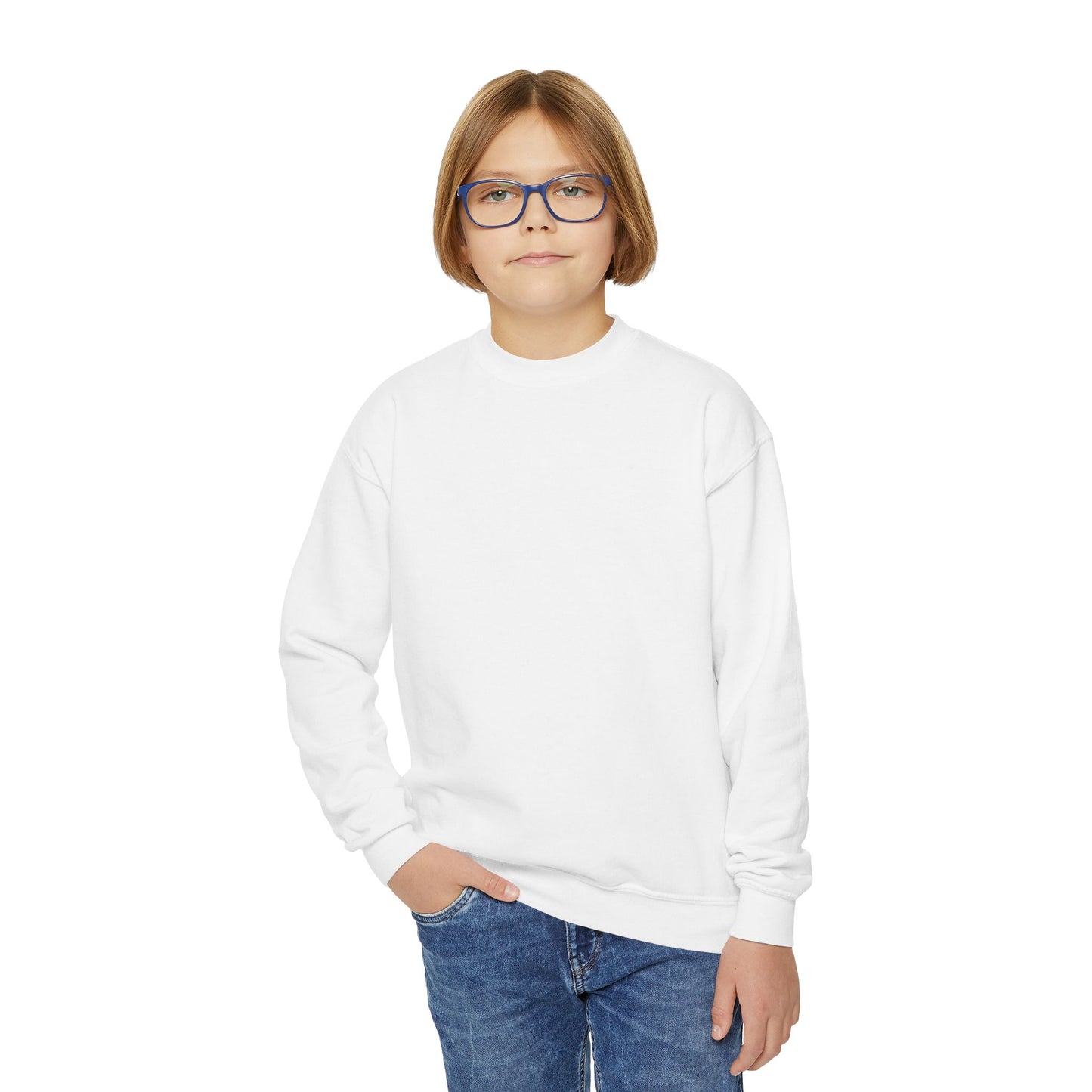 Youth Crewneck Sweatshirt - Pink Moodz Butterfly Design - Perfect for Casual Wear & Cozy Days