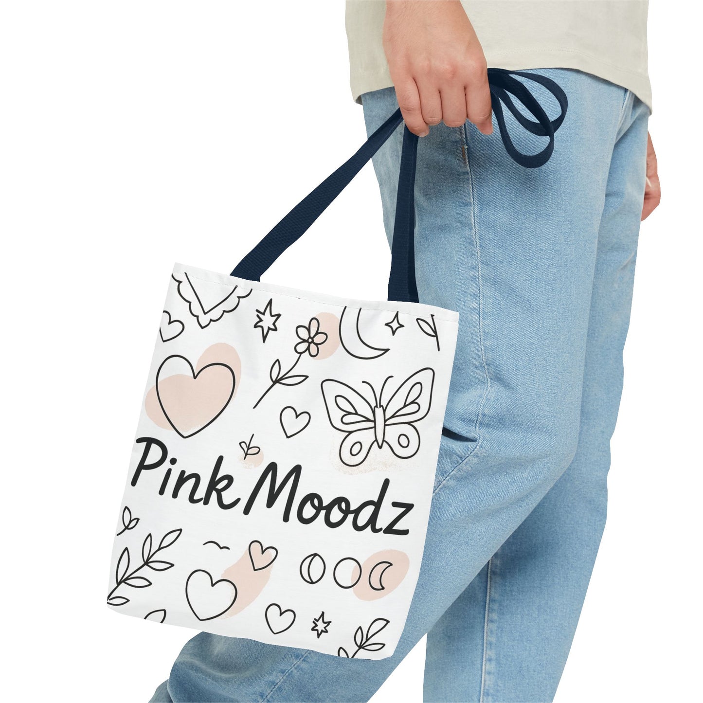 Whimsical Pink Moodz Tote Bag - Versatile Everyday Carryall for Artsy Souls
