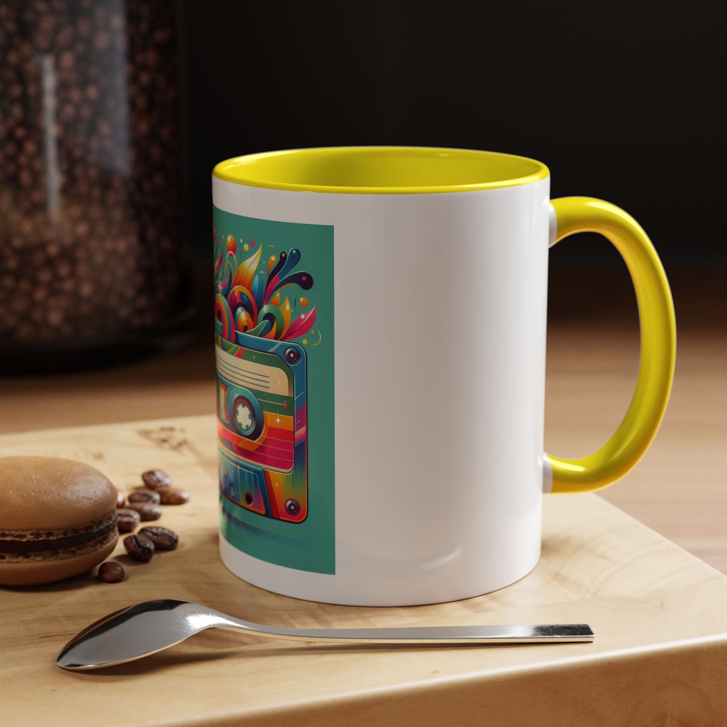 Retro Vibrant Coffee Mug - 11oz & 15oz - Perfect Gift for Music Lovers & Nostalgia Fans