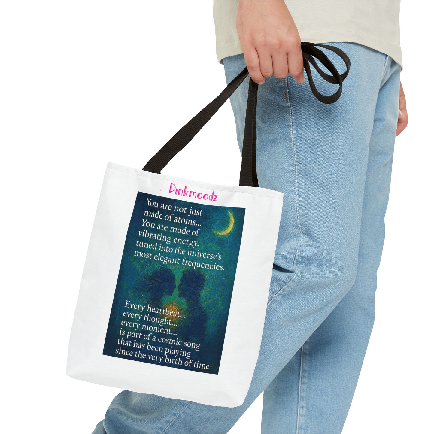 Cosmic Energy Tote Bag | Art Print Bag, Inspirational Gift, Eco-Friendly Reusable Tote, Affirmation Bag, Unique Shopping Tote