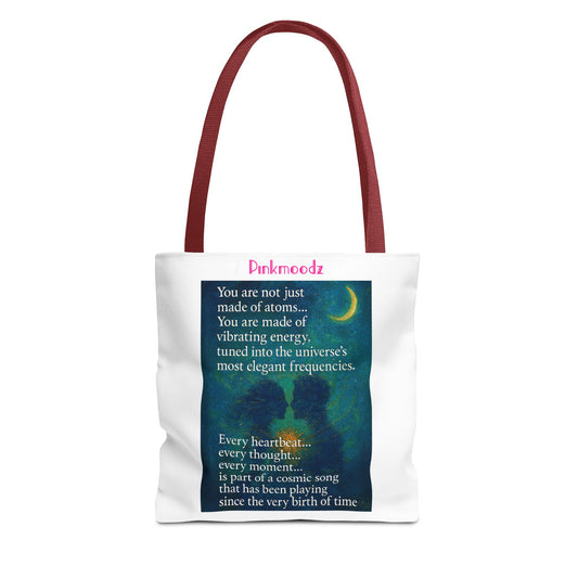 Cosmic Energy Tote Bag | Art Print Bag, Inspirational Gift, Eco-Friendly Reusable Tote, Affirmation Bag, Unique Shopping Tote