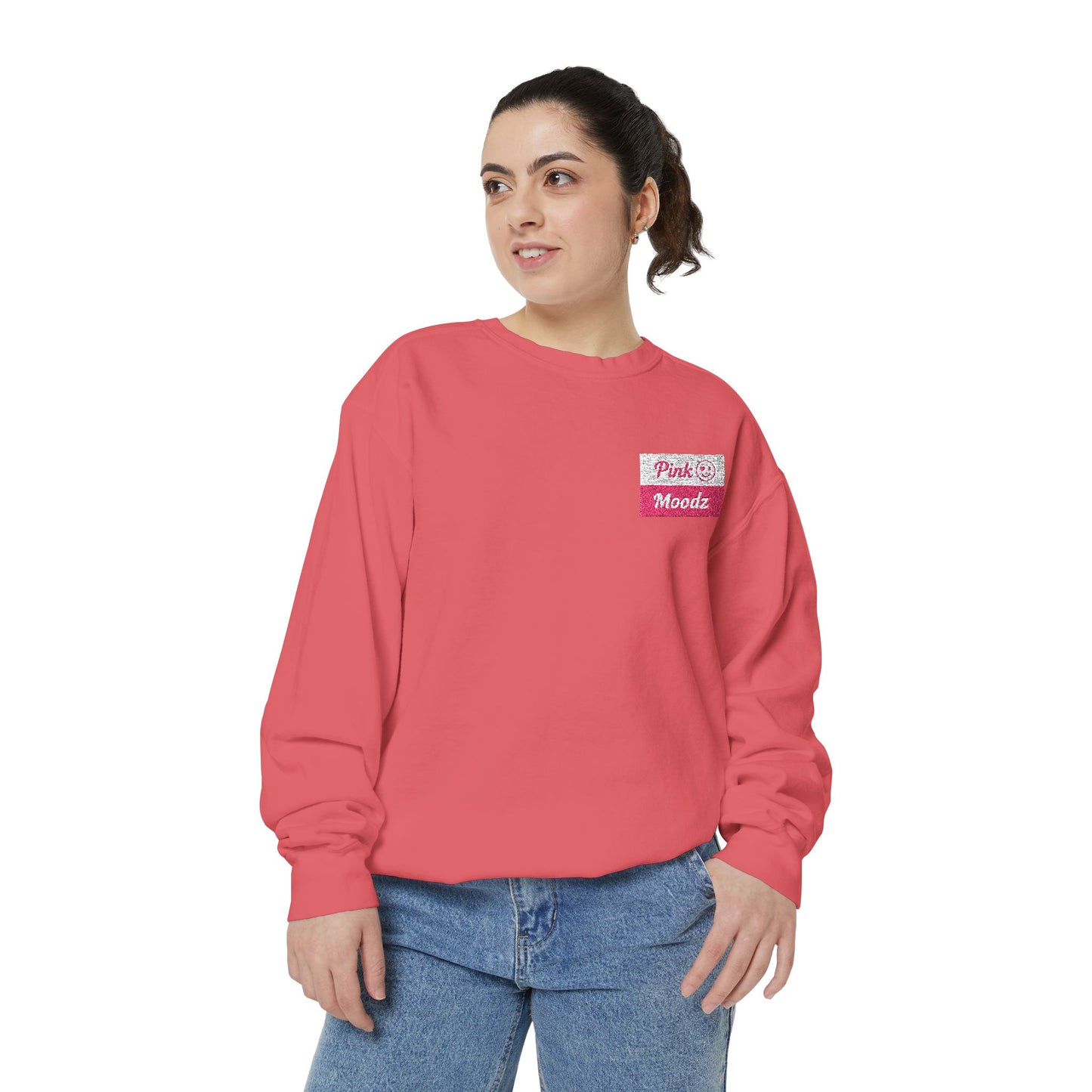 Pink Minimalist Garment-Dyed Unisex Sweatshirt
