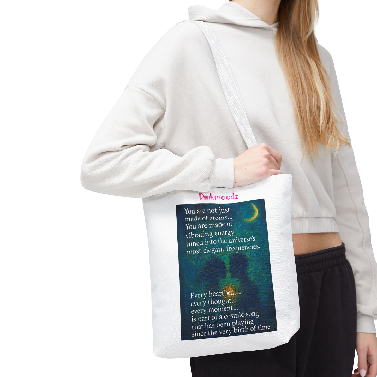 Cosmic Energy Tote Bag | Art Print Bag, Inspirational Gift, Eco-Friendly Reusable Tote, Affirmation Bag, Unique Shopping Tote