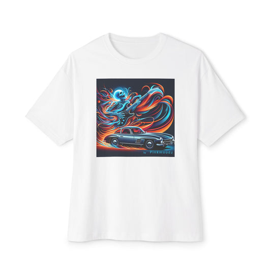 Retro Vibes Unisex Oversized Boxy Tee with Colorful Graphic Design