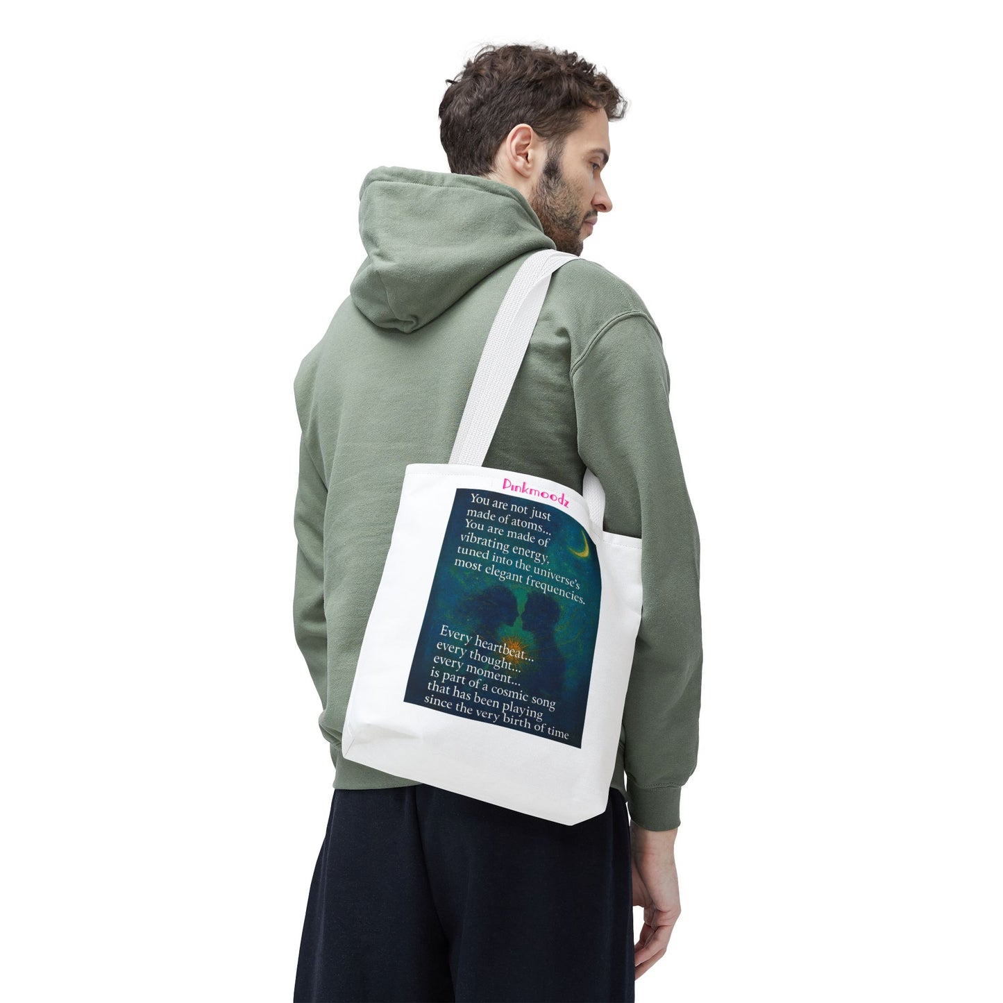 Cosmic Energy Tote Bag | Art Print Bag, Inspirational Gift, Eco-Friendly Reusable Tote, Affirmation Bag, Unique Shopping Tote