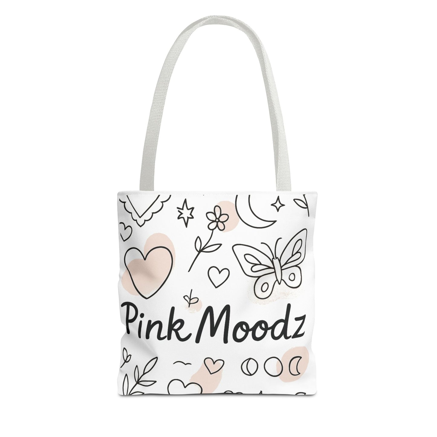 Whimsical Pink Moodz Tote Bag - Versatile Everyday Carryall for Artsy Souls