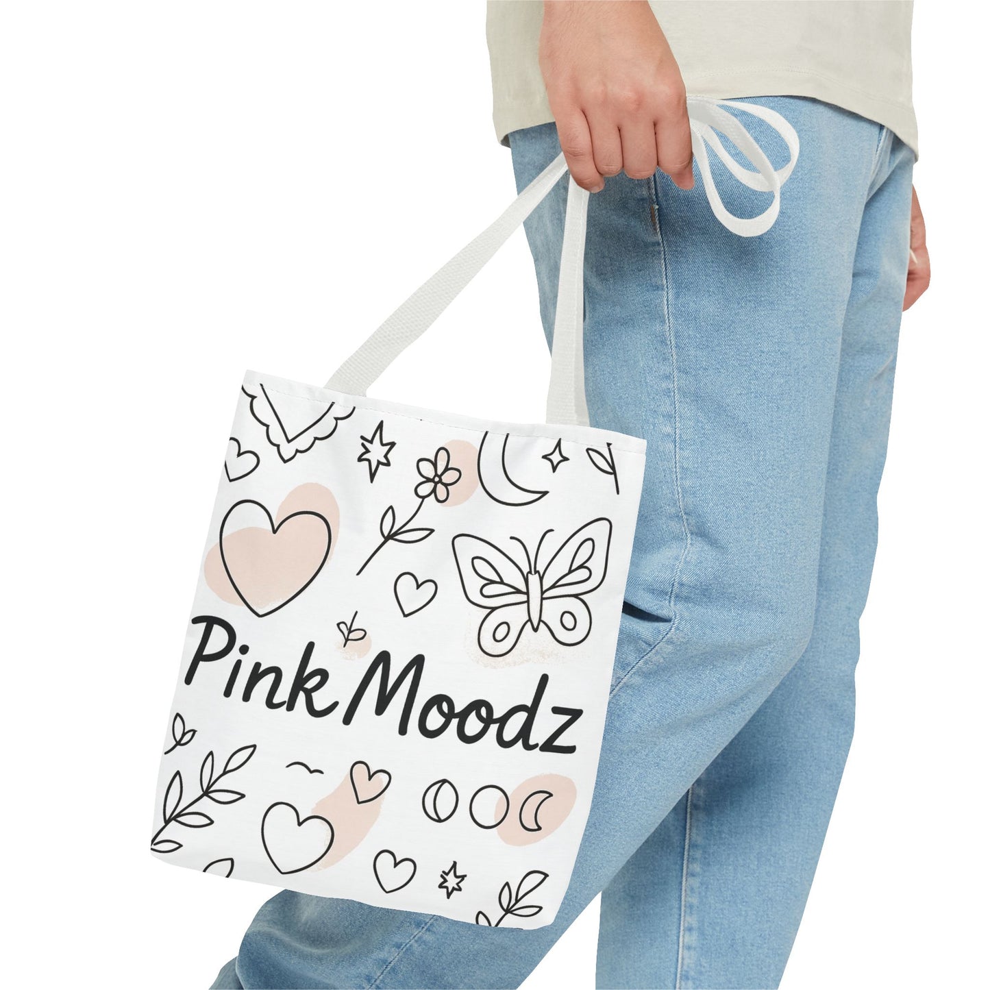 Whimsical Pink Moodz Tote Bag - Versatile Everyday Carryall for Artsy Souls