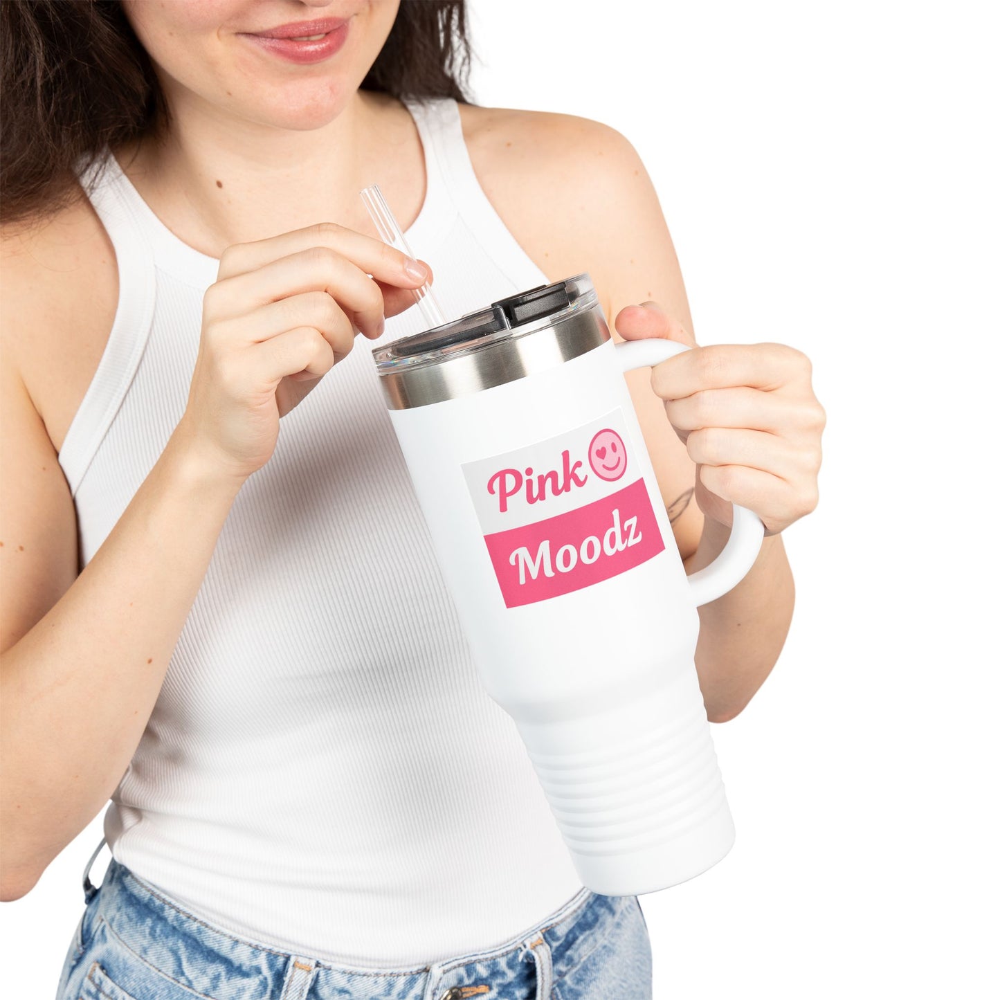 Pink Moodz Insulated Travel Mug - 40oz | Perfect for On-The-Go Coffee Lovers