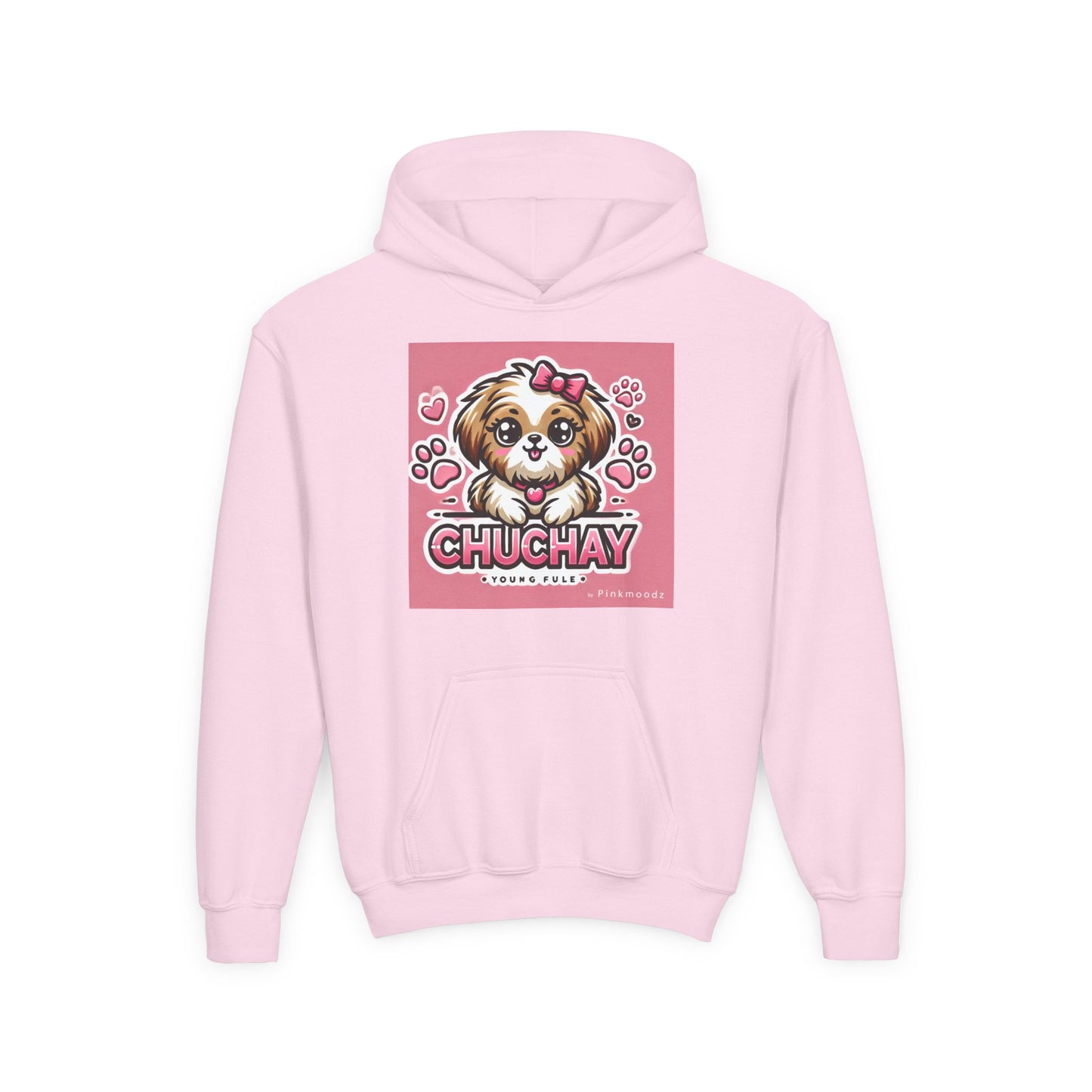 Shih Tzu, Playful Cute Puppy Chuchay Youth Hoodie - Heavy Blend, Fun Dog Design
