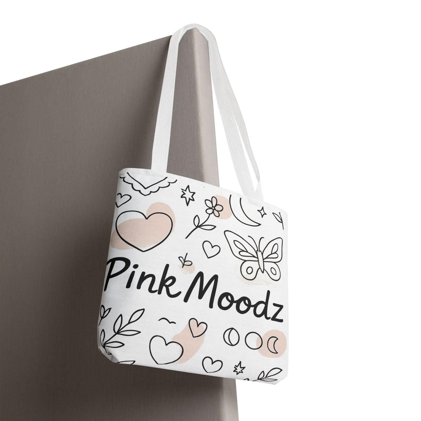 Whimsical Pink Moodz Tote Bag - Versatile Everyday Carryall for Artsy Souls
