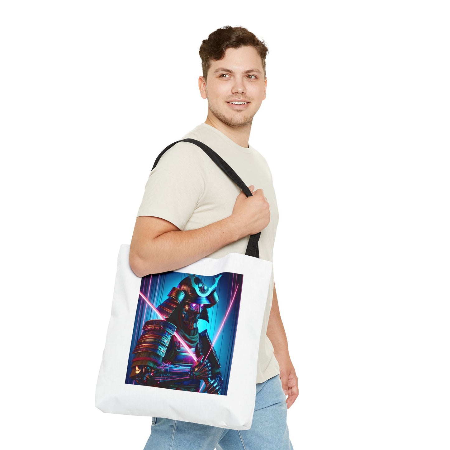 Neon Samurai Tote Bag - Stylish & Functional Carry-All for Gamers