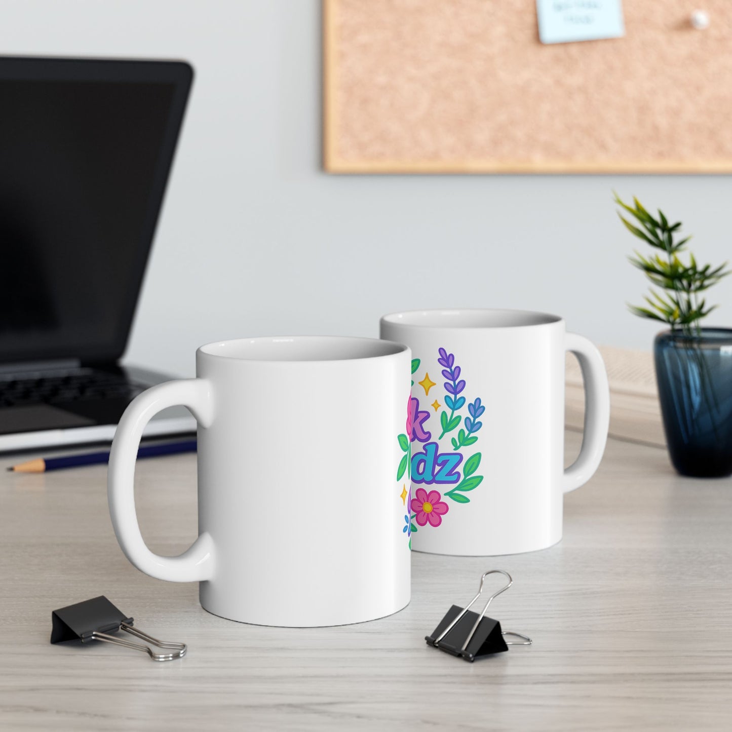 Pink Moodz Ceramic Mug - Colorful Floral Design, Perfect Gift for Self-Care & Friends