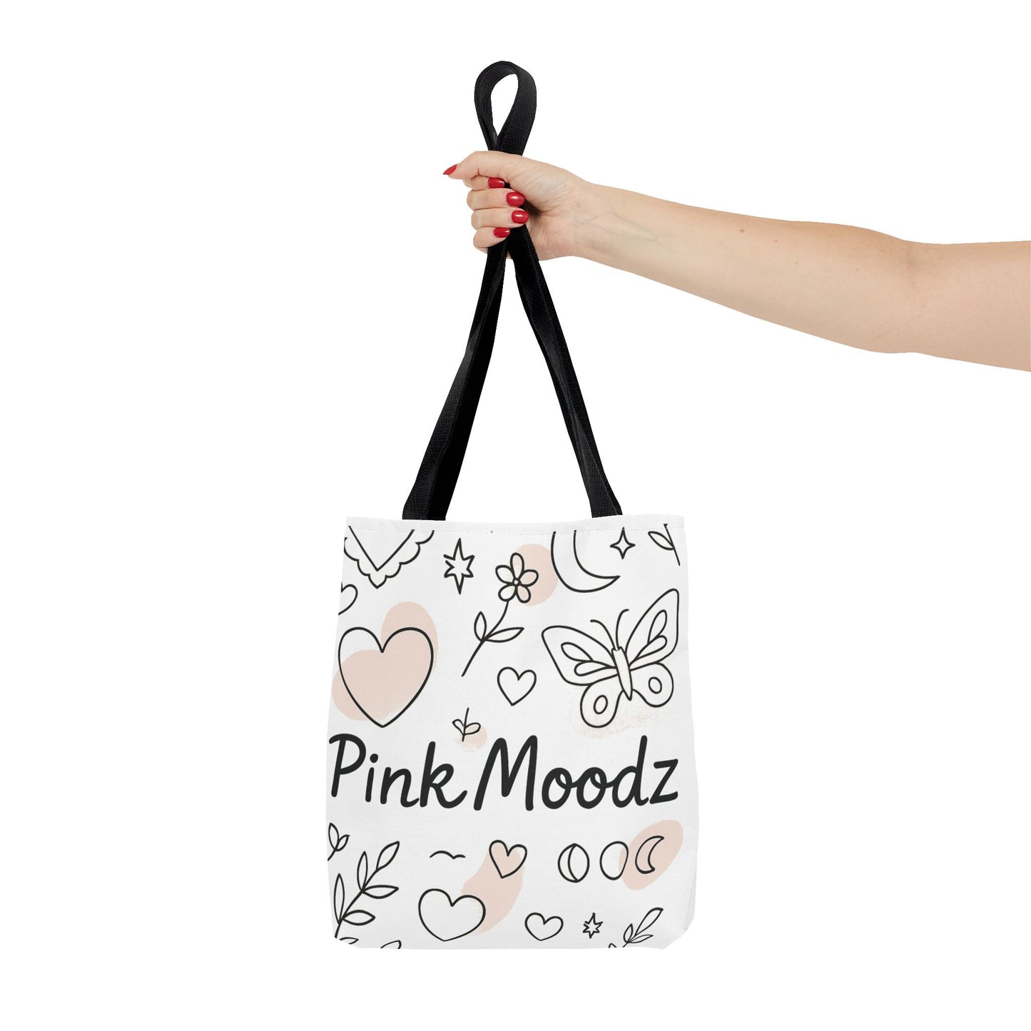 Whimsical Pink Moodz Tote Bag - Versatile Everyday Carryall for Artsy Souls