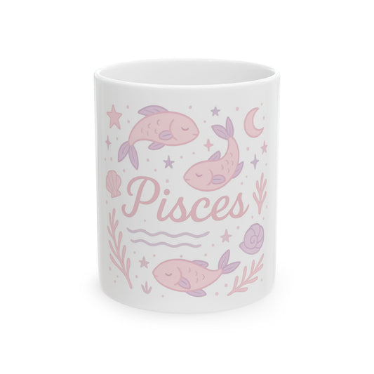 Pisces Zodiac Ceramic Mug - 11oz & 15oz Astrology Gift