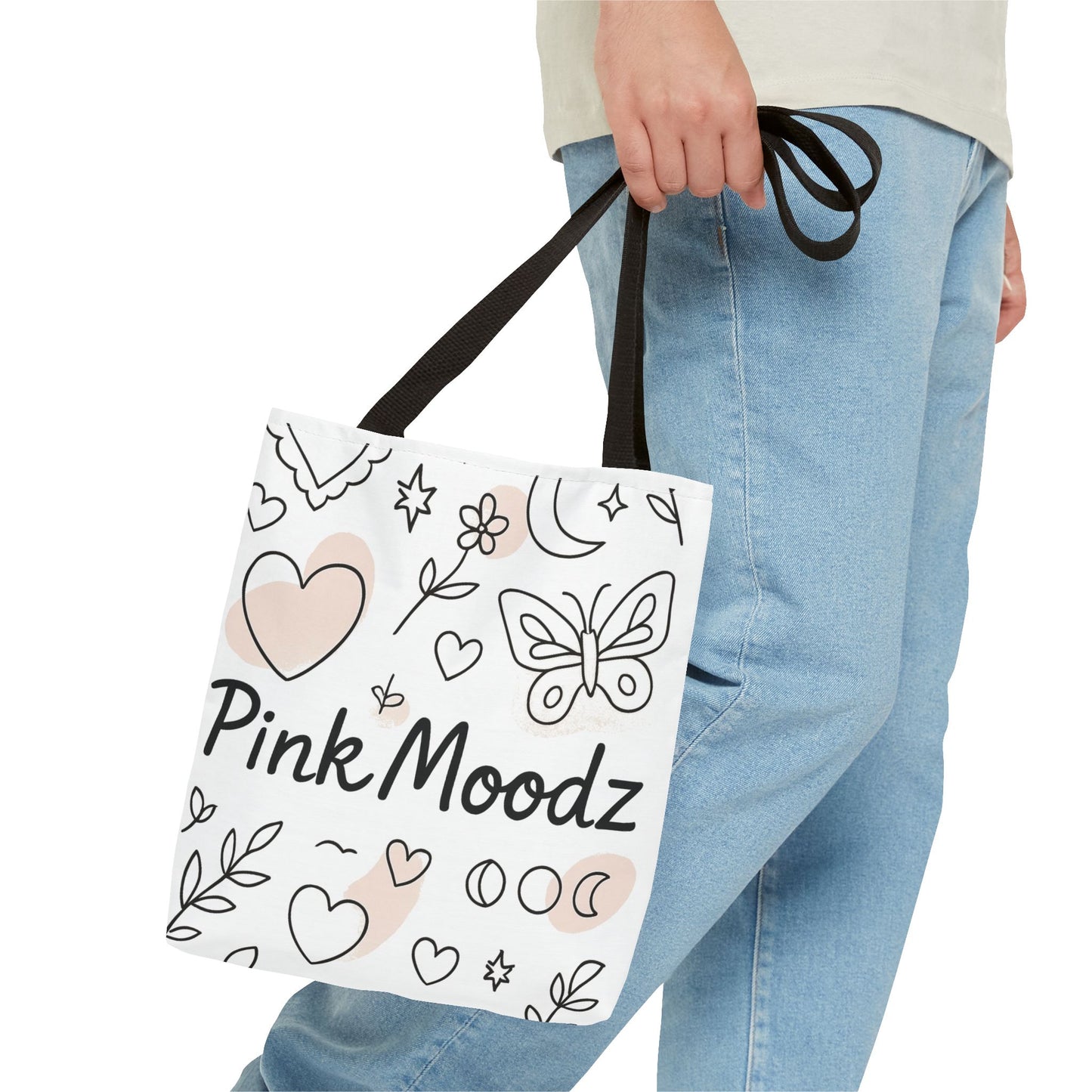 Whimsical Pink Moodz Tote Bag - Versatile Everyday Carryall for Artsy Souls