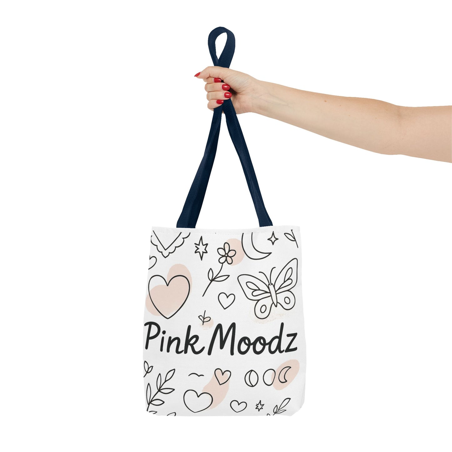 Whimsical Pink Moodz Tote Bag - Versatile Everyday Carryall for Artsy Souls