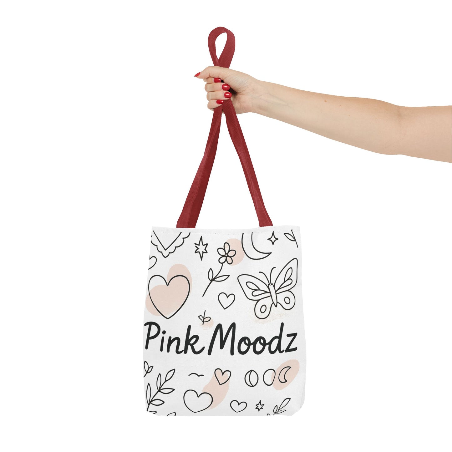 Whimsical Pink Moodz Tote Bag - Versatile Everyday Carryall for Artsy Souls