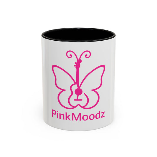 Pink Butterfly Accent Coffee Mug - 11oz & 15oz - Perfect Gift for Music Lovers