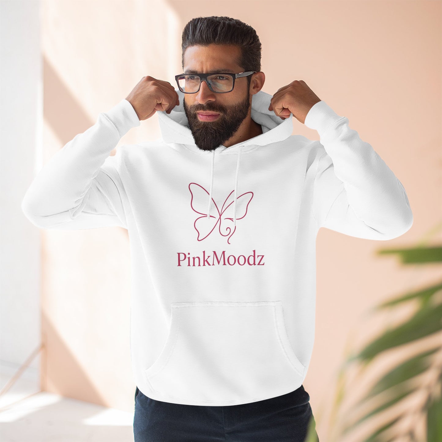 Butterfly Design Fleece Hoodie - PinkMoodz Cozy Wear
