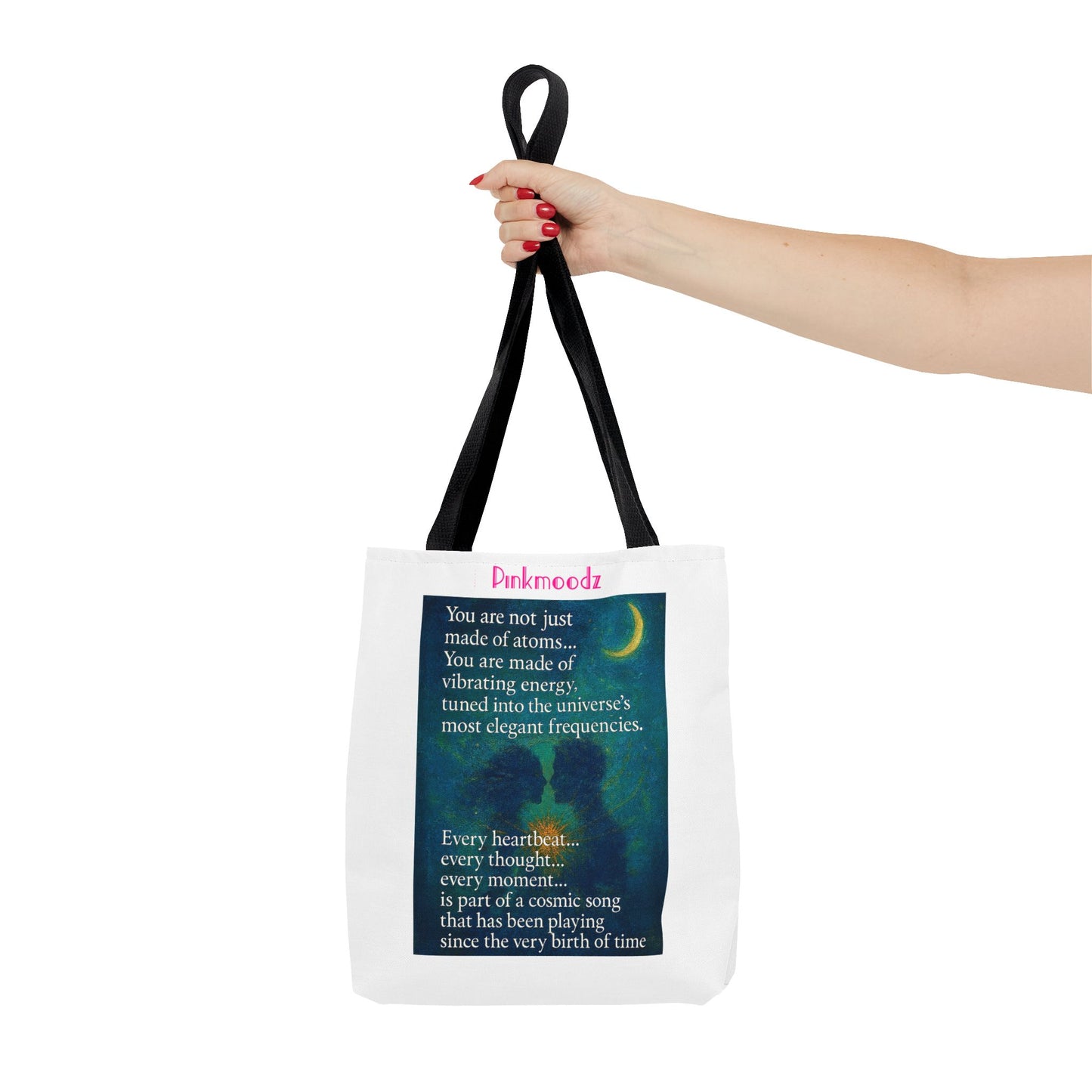 Cosmic Energy Tote Bag | Art Print Bag, Inspirational Gift, Eco-Friendly Reusable Tote, Affirmation Bag, Unique Shopping Tote