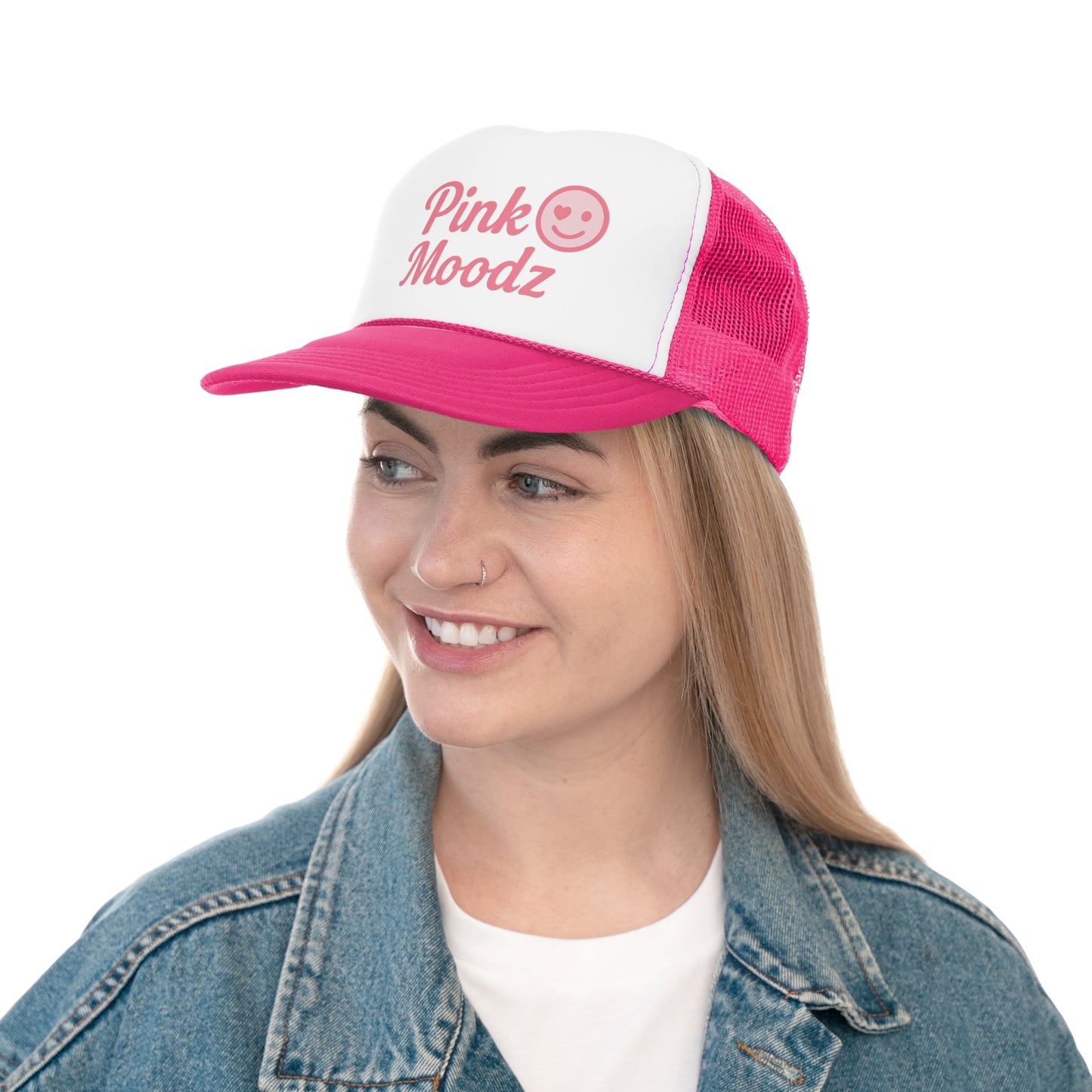 Pink Moodz Trucker Cap - Bright & Playful Snapback Hat for Fun Vibes