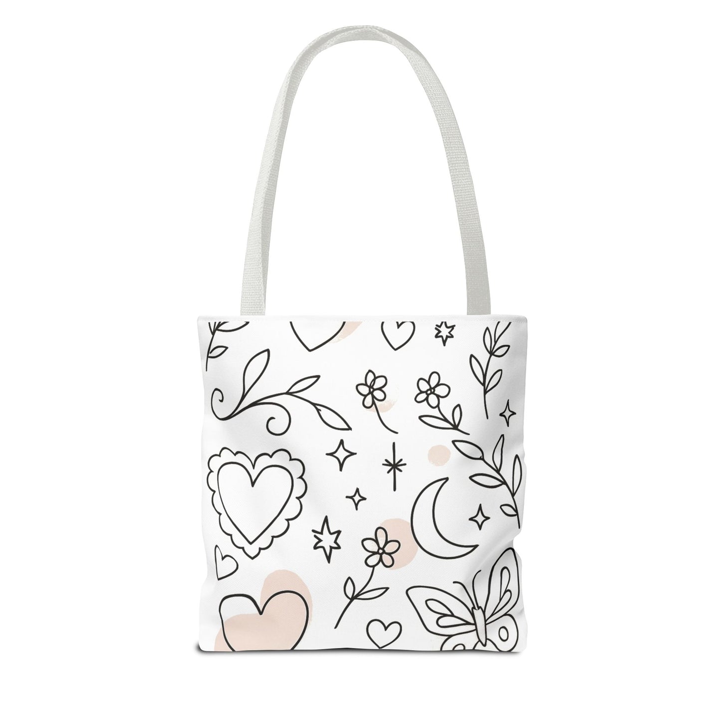 Whimsical Pink Moodz Tote Bag - Versatile Everyday Carryall for Artsy Souls