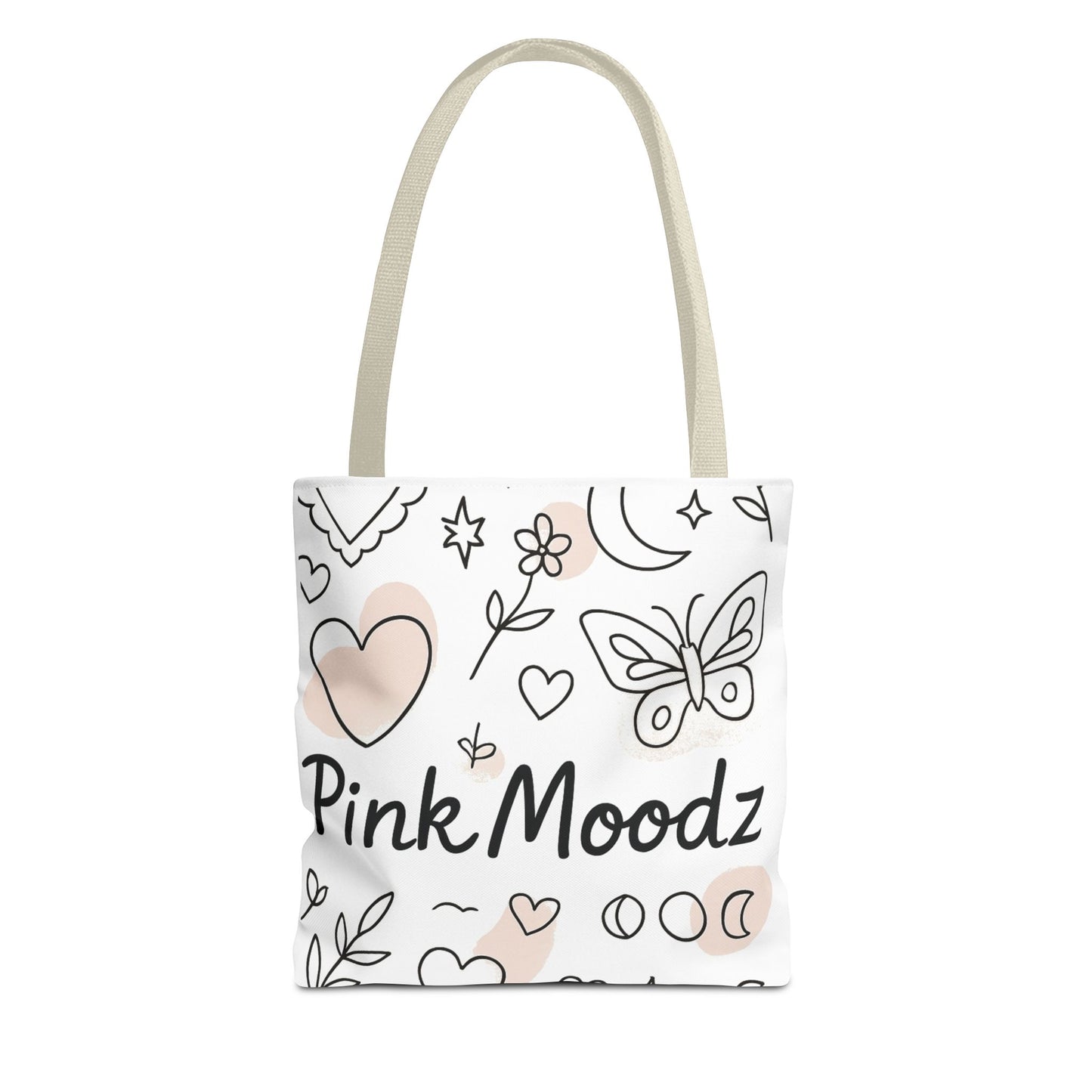 Whimsical Pink Moodz Tote Bag - Versatile Everyday Carryall for Artsy Souls